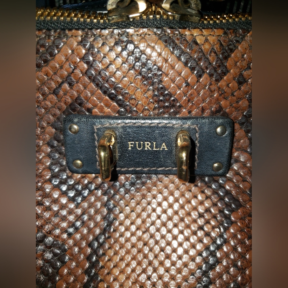 Furla Rare Python Handbag NWOT - Picture 2 of 13